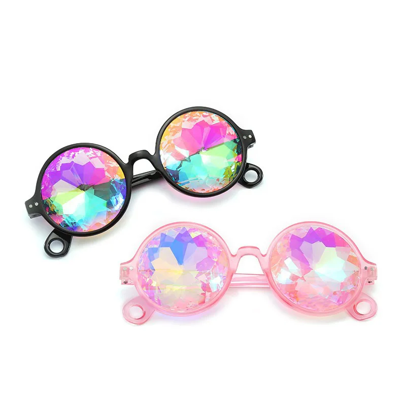 

Round Kaleidoscope Glasses Festival Unisex Retro Festival Party Sunglasses, Custom colors