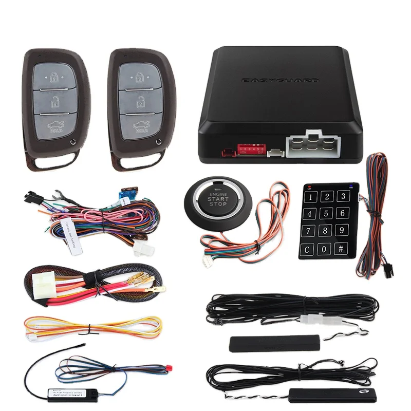 

EASYGUARD EC002-HY2 Passive Keyless Entry touch password entry & remote engine start RFID PKE Car Alarm System