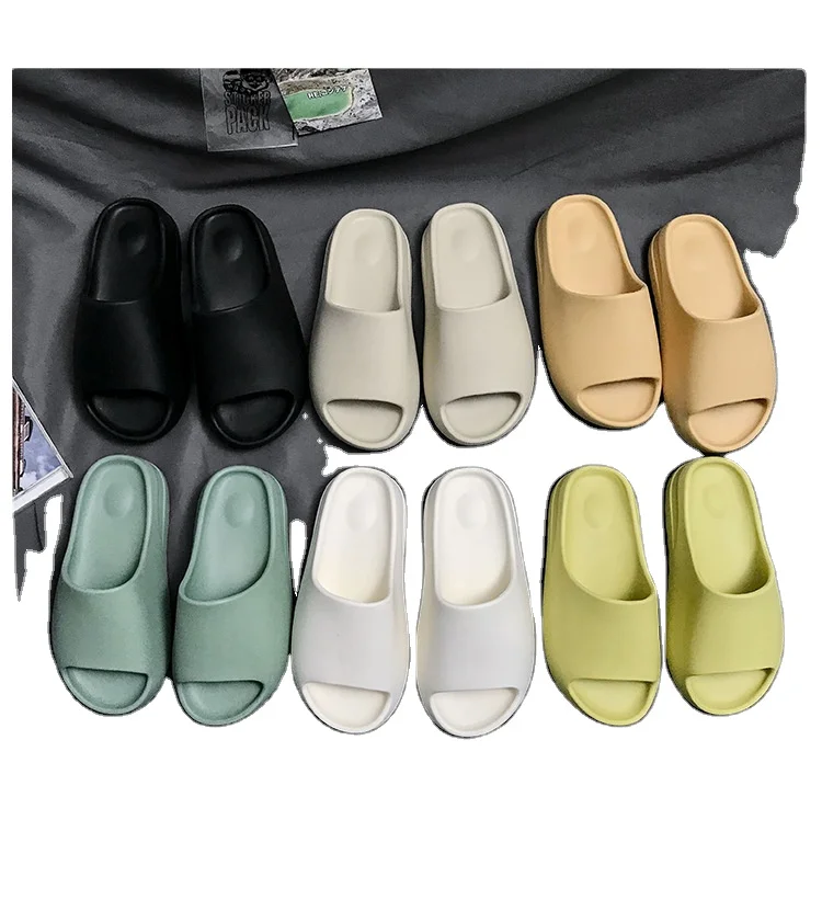 

Indoor comfortable soft slippers Men women Non-slip bathroom home shoes Flat EVA Thick sole Slides Women's sandals, Picture