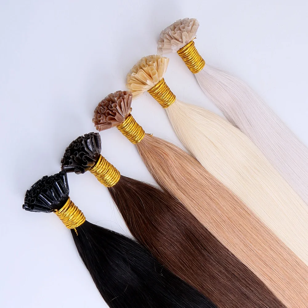 

TopElles Wholesale Hot Sale Italian Keratin u-tip Hair Extensions Remy Double Drawn Flat Tip i Tip Hair Extension