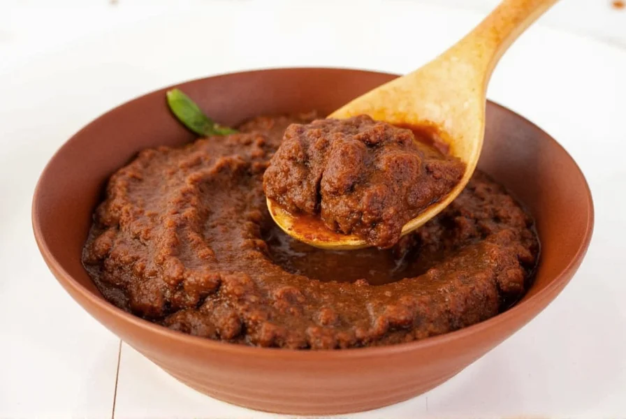 Side-by-side comparison of mole colorado and mole coloradito sauces