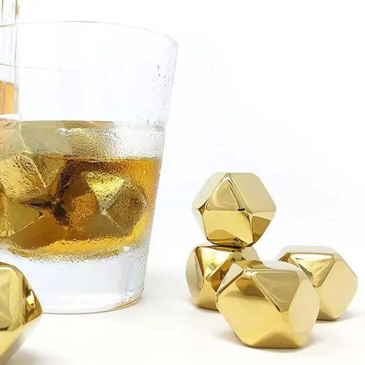 

Flashing whisky stainless steel stones Chilling Rocks and ice cubes stainless steel set, Silver