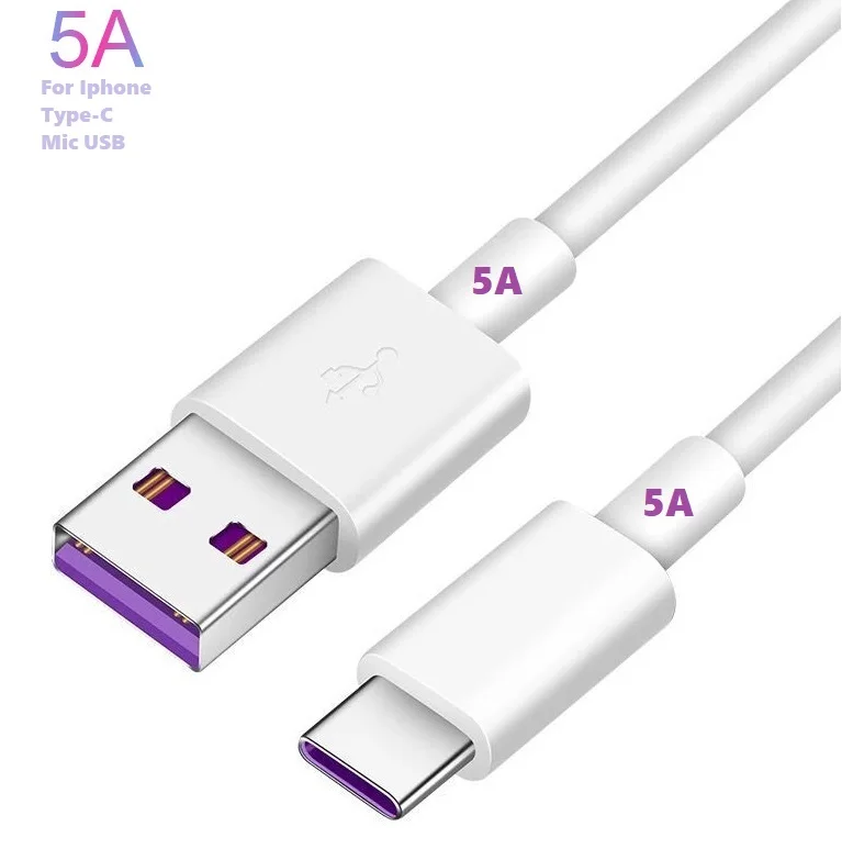 

Wholesale 0.5M 1M 2M 3M Fast Charging Cable 5A QC3.0 quick charge date cable For Type-C.Mic USB for Iphone/ Huawei/samsung