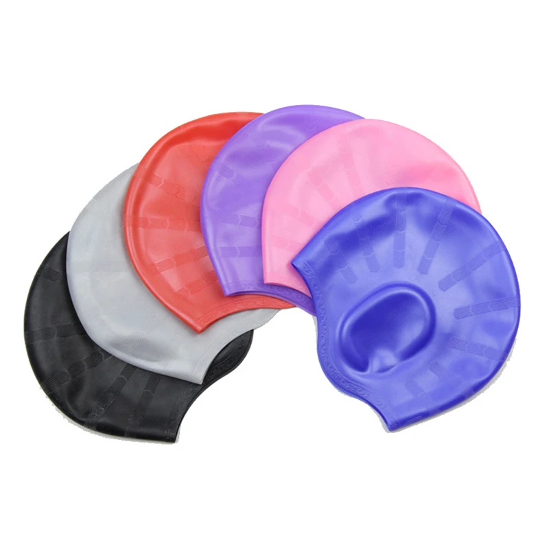 

Swimming Cap Adult Waterproof Silicone Large Dreadlocks Ear Protection Swim Hat For Shower, 8 color