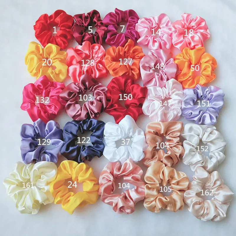 Wholesale custom printing satin silk cotton spot design hair scrunchies D01