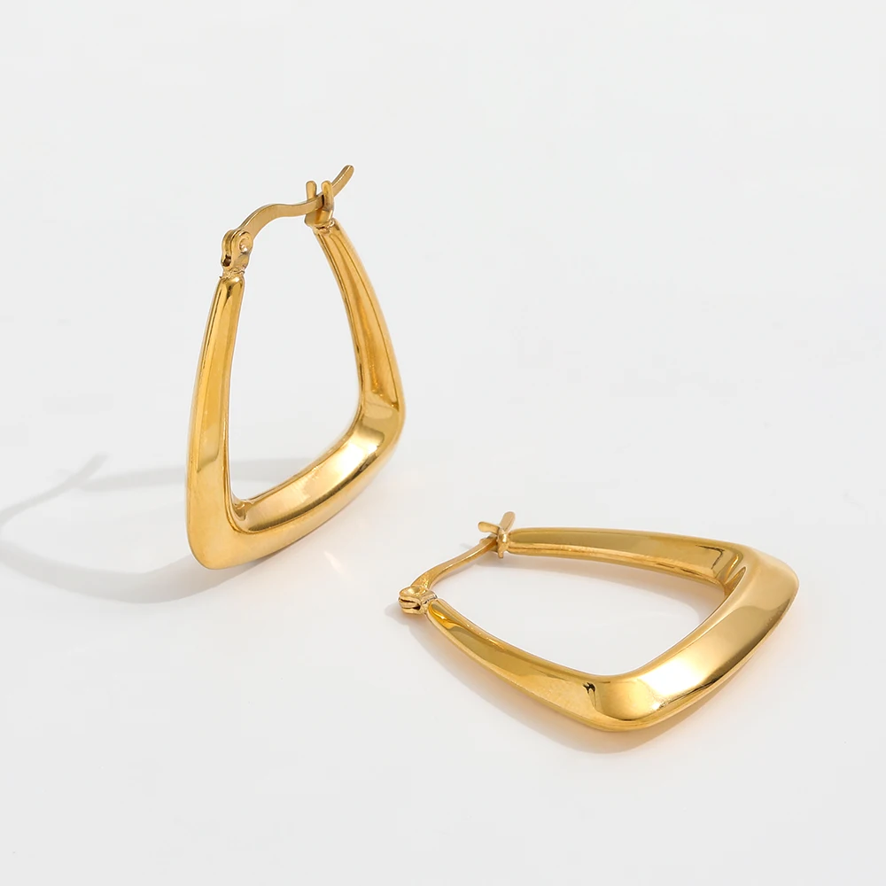 Joolim PVD Plated Stainless Steel Chunkyfor Women High End Hollow  Stainless Steel  Hoop Earrings   Costume Jewelry