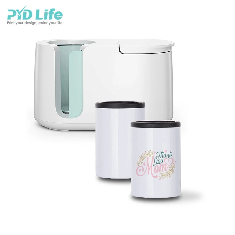 

PYD Life Wholesale Sublimation 12 OZ Skinny Blank White Can Cooler Stainless Steel Sublimation Can Cooler for Cricut Mug Press, White/silver