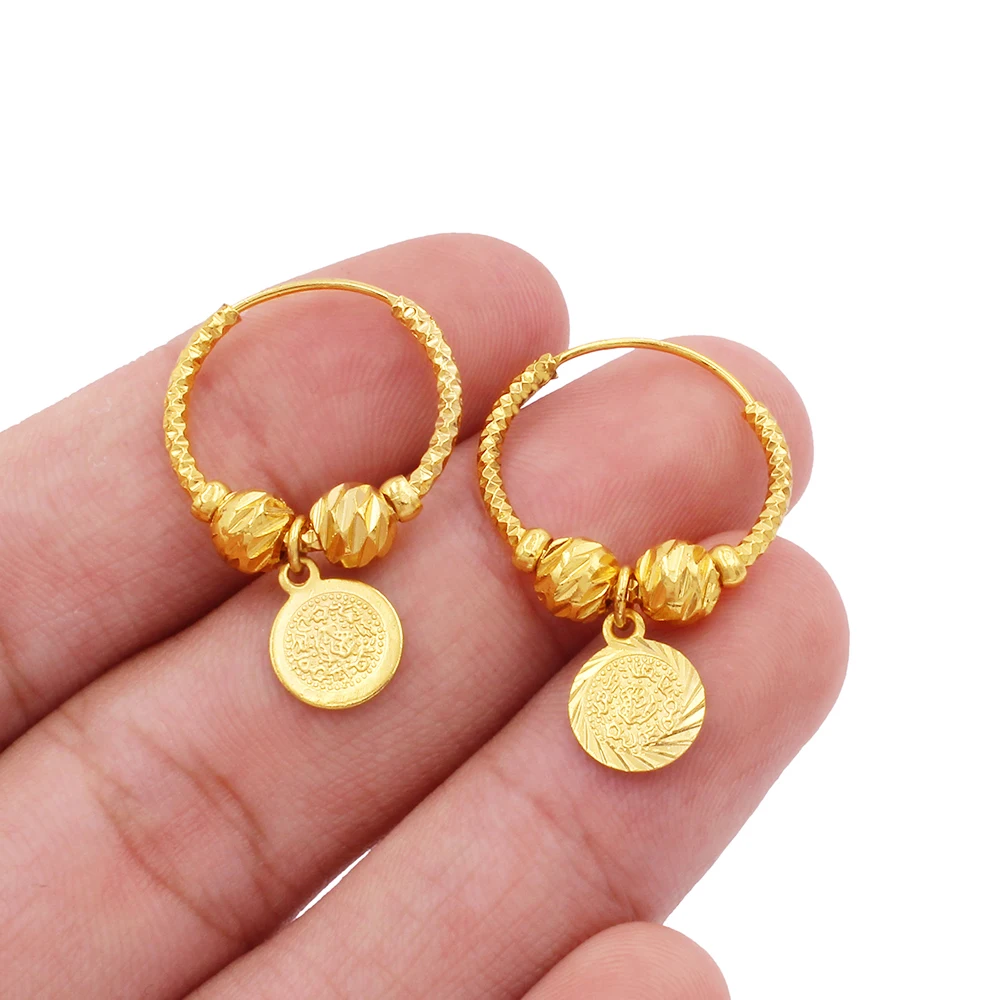 

wholesale jewelry african earings18k gold plated bridal cute hoops pircing earrings piercings accesories for women ornament gift