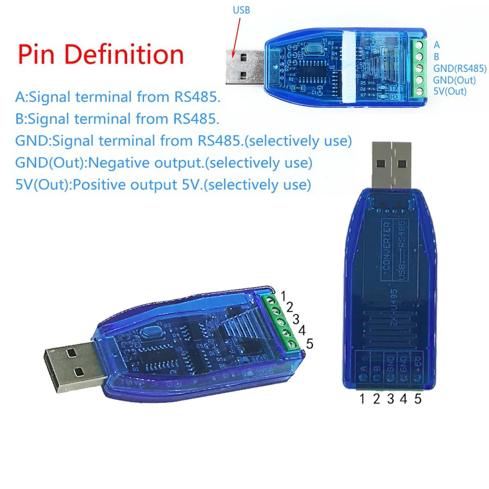 Industrial USB To RS485 CH340 Converter Upgrade Protection RS485 Converter