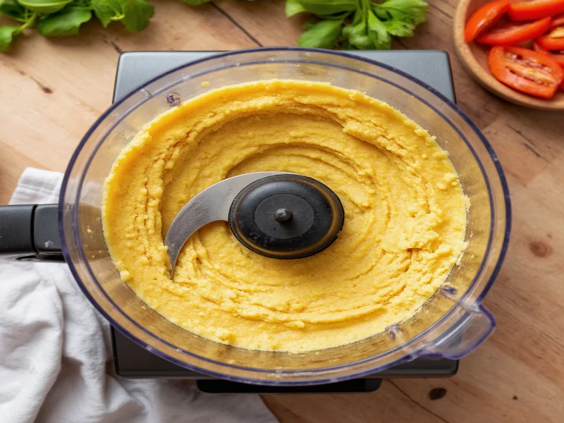 Making hummus without tahini in food processor