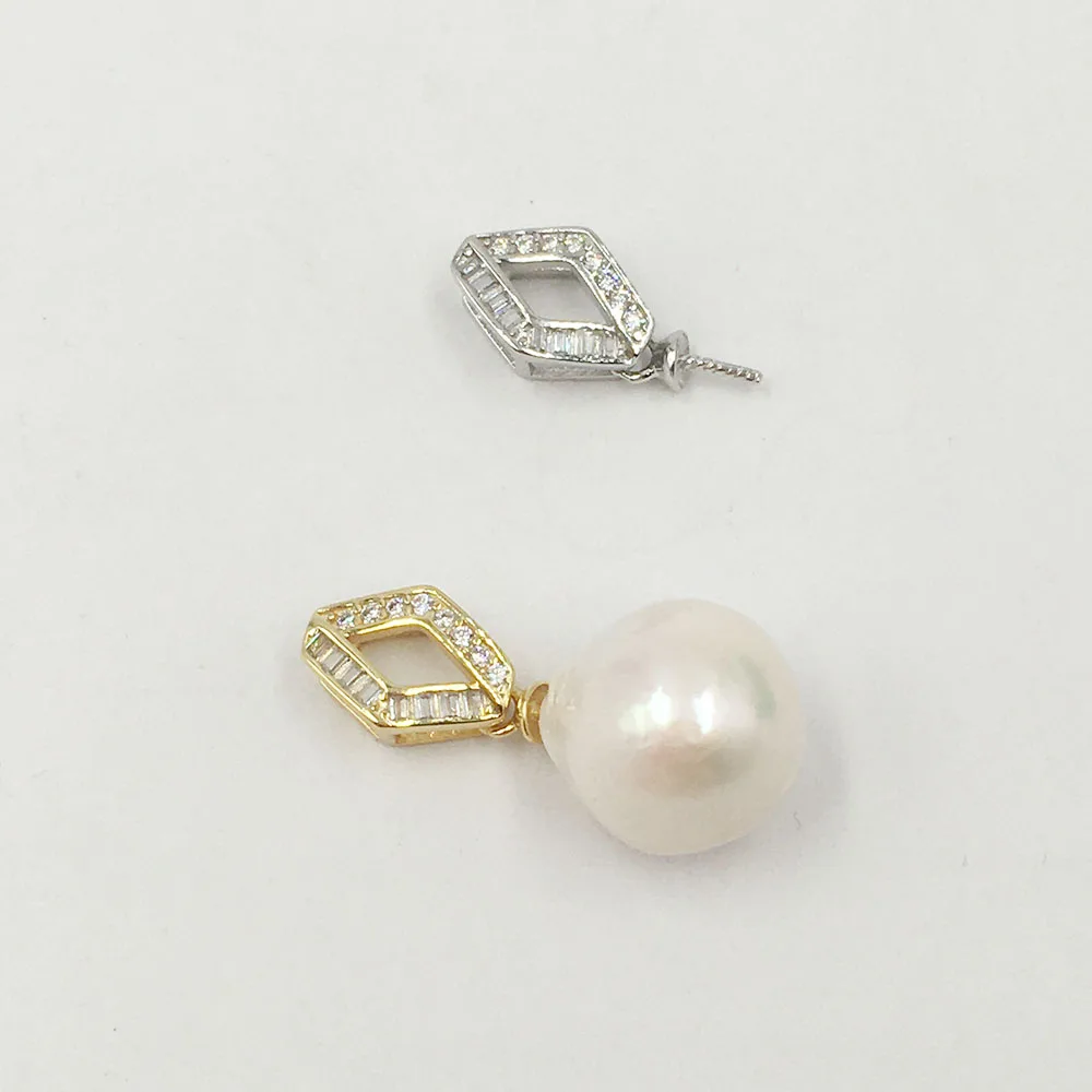 

wholesale jewelry findings S925 sterling silver diamond shape pendant for jewelry making jewelry accessories zircon high quality, 18k white gold,yellow gold