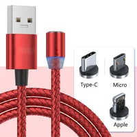 

Nylon Braided Fast Charging 3 in 1 LED Magnetic Charger Cable