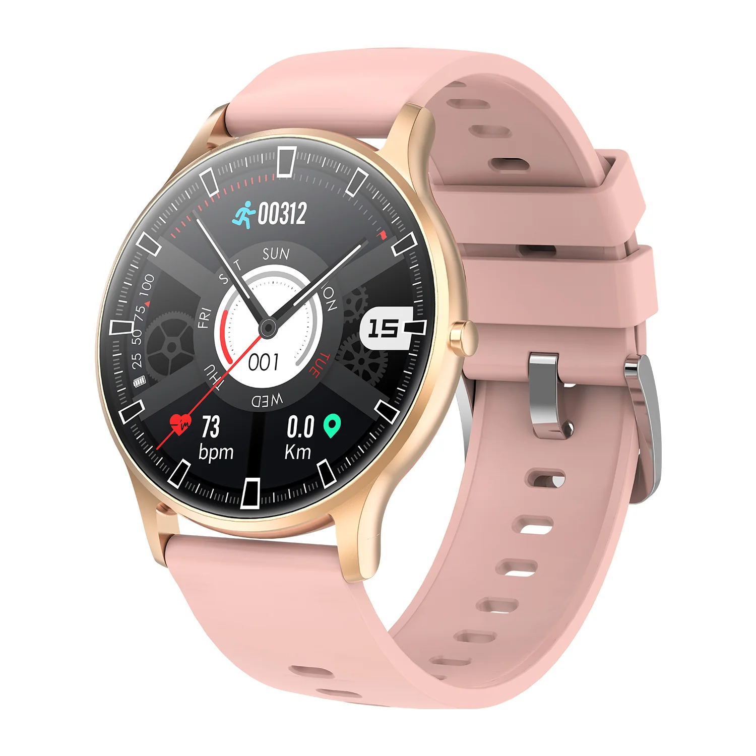 

Custom Logo Oled Tagheur Round Touch Screen Display Ip68 Blood Glucose Ecg Ppg Period Tracker Cubot Bracelet Smart Watches, Pink