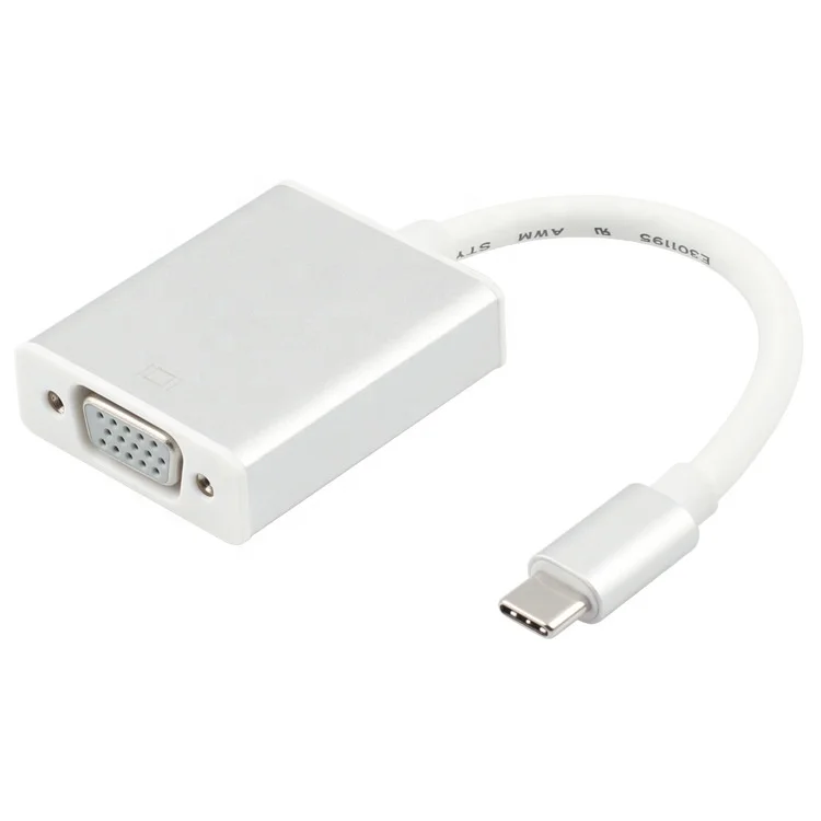 

OEM high definition 1080P usb 3.1 type c usb c to VGA converter adapter for Macbook/Chromebook, Silver&gold