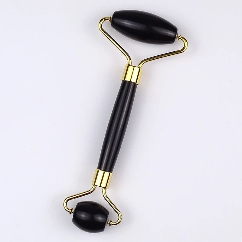 

OEM Package obsidian facial roller massage black Quartz Jade stone face roller for women facial rolle