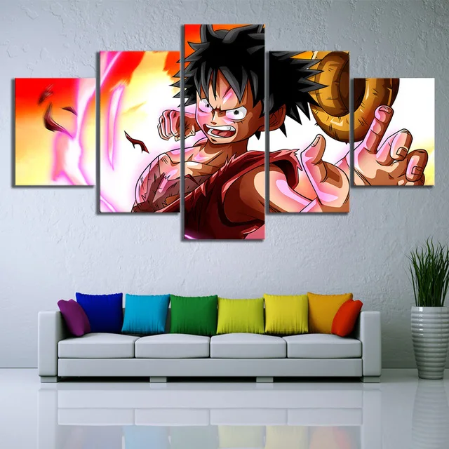 

Popular Japanese Anime One Piece Figure Luffy Oil Painting on Canvas HD Wallpaper Bedroom Decor Birthday Gifts Wall Art Murals, Multiple colours