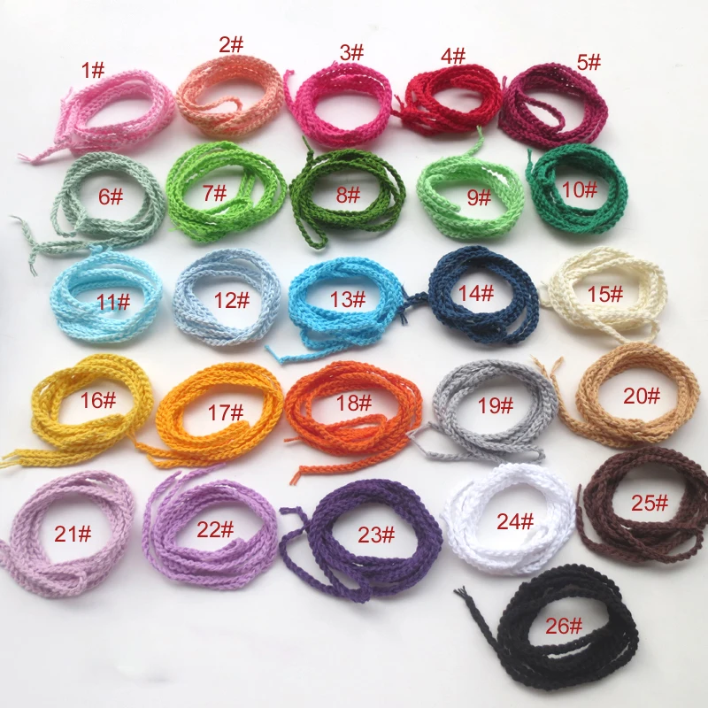

1M 26 colors handmade Colorful knitting Braided yarn Knitted rope for Necklace making, Pink