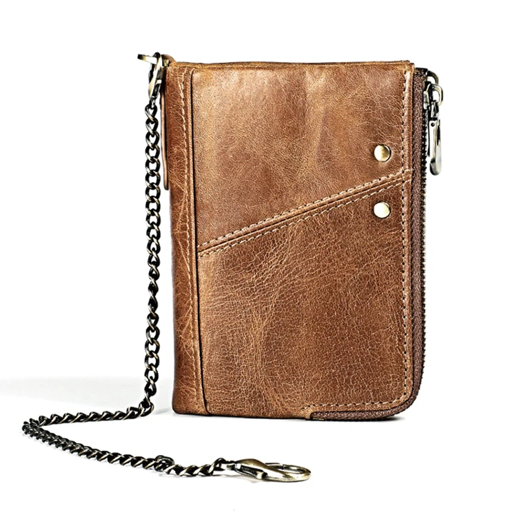 

LMW014 Fashion small crazy horse leather rfid custom wallet money bag for men