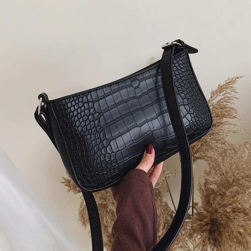 

Messenger Handbags Retro Alligator Pattern Women shoulder bags Flap New PU Leather Casual Solid crossbody bags for women Bolsas