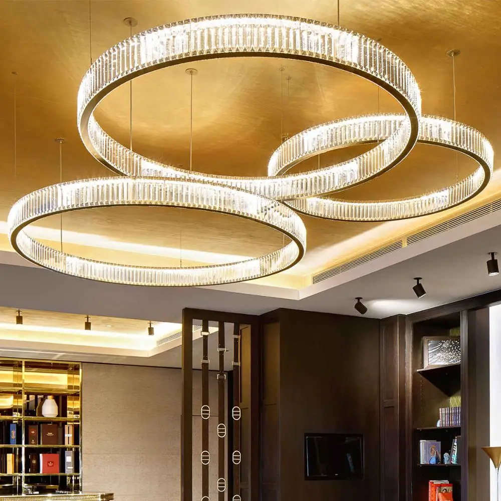 circle chandelier led light bulbs lamp modern for Ballroom glass round pendant lamp