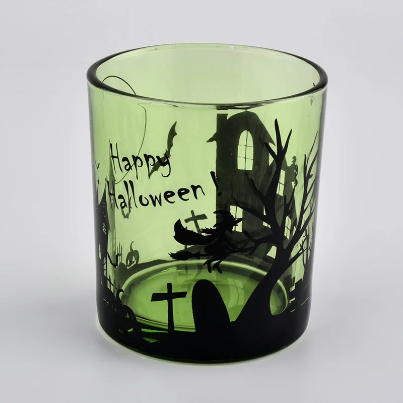 8oz colorful glass candle jars for Hallowmas