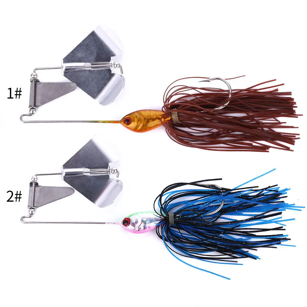 

Newbility Clacker Style Buzz Bait In Line Spinners Bass Fishing Lure 16g Metal 3D Eye Jig Skirted Buzzbaits, 2 colors option