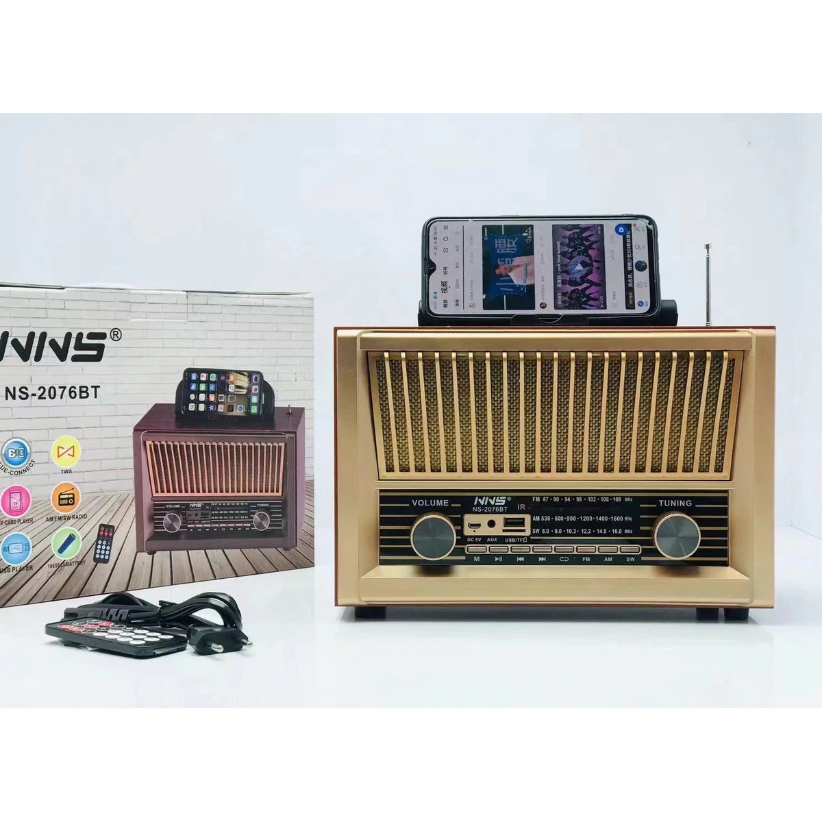 

NS-2076BT Latest portable 3 inch Speaker Multi Function wireless speaker With USB