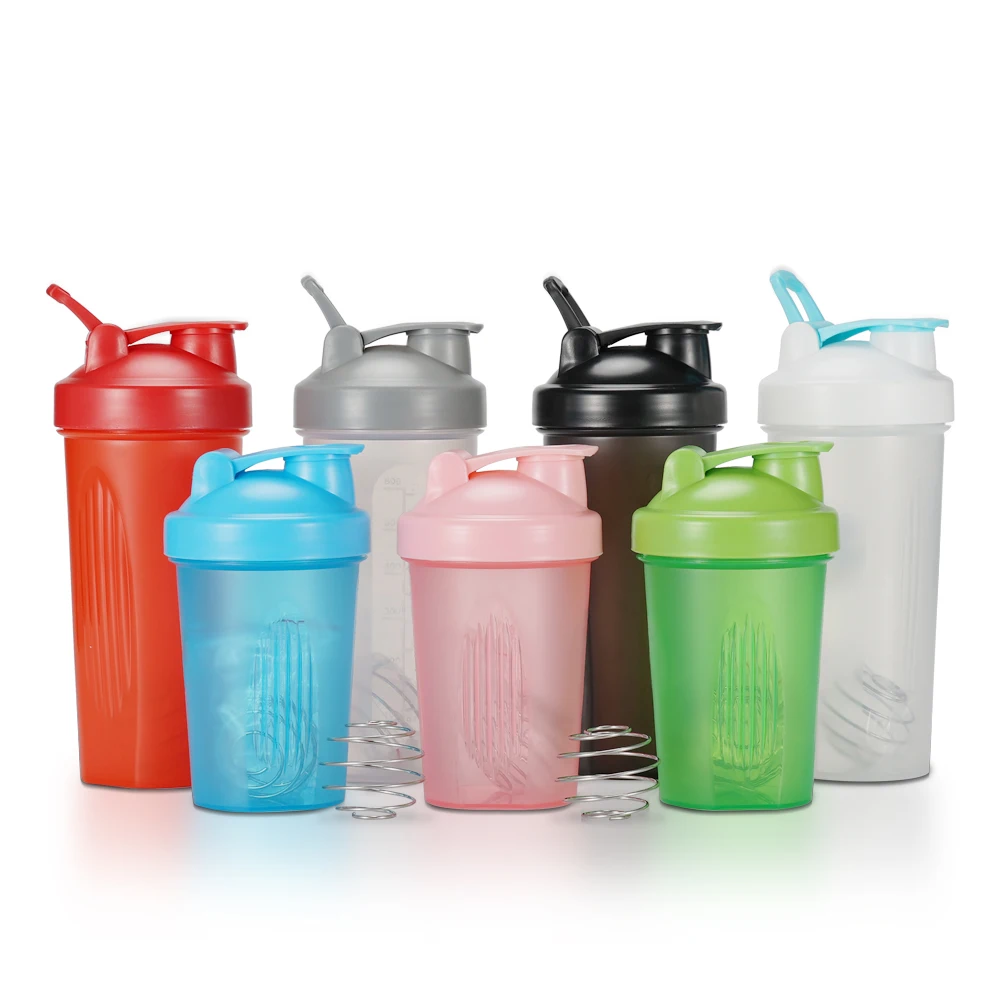 

OLERD 600ml Custom Logo Eco friendly Plastic gym sports Protein Shaker Bottle, Multiple colors