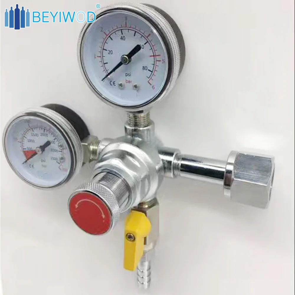Dual Gauge Co2 Draft Beer Regulator Pressure Regulator Cga320 Co2 Tank