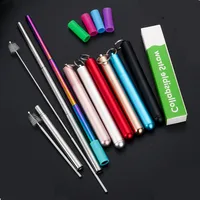 

Drinking Reusable Straw Set With Bag Collapsible Portable FDA Approved Stainless Steel Straw