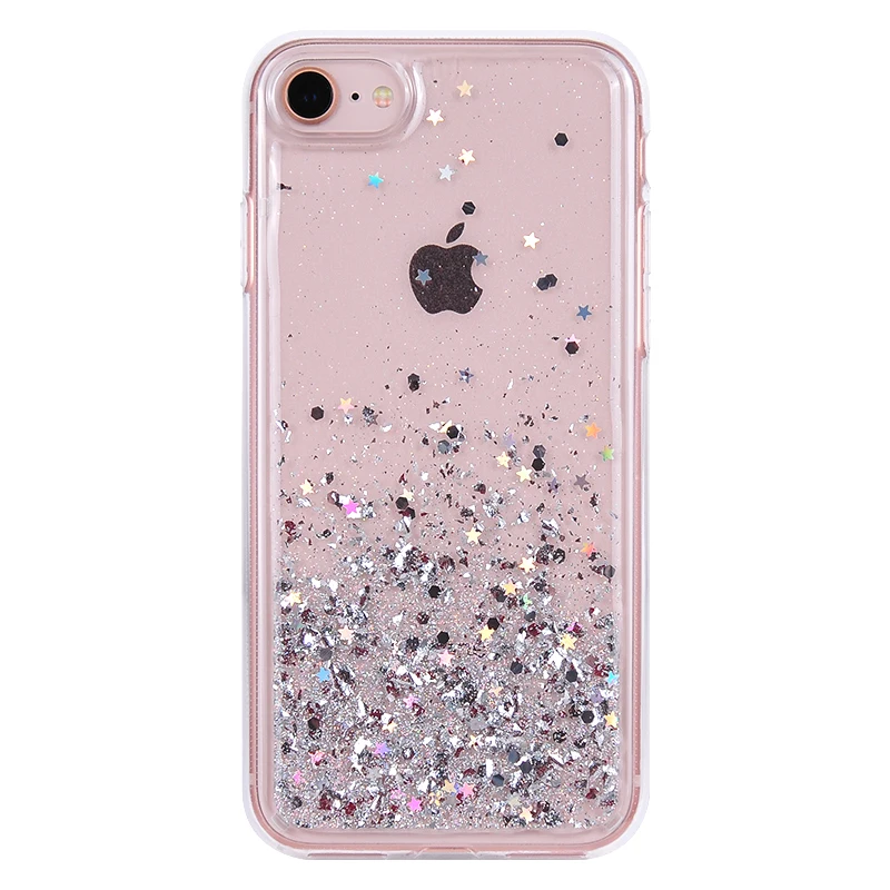 

2020 Luxury Glitter Sparkle Bling shiny Shockproof Cover for iPhone se2 Hybrid TPU+ PC Phone case For iPhone se 2