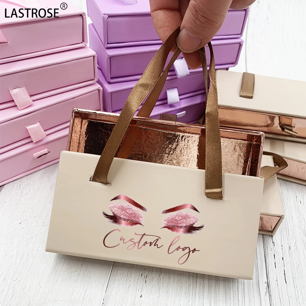 

wholesale 3d mink false eyelash private label eyelash Packaging box PVC window Drawer eyelash Case paper empty nude lash boxes