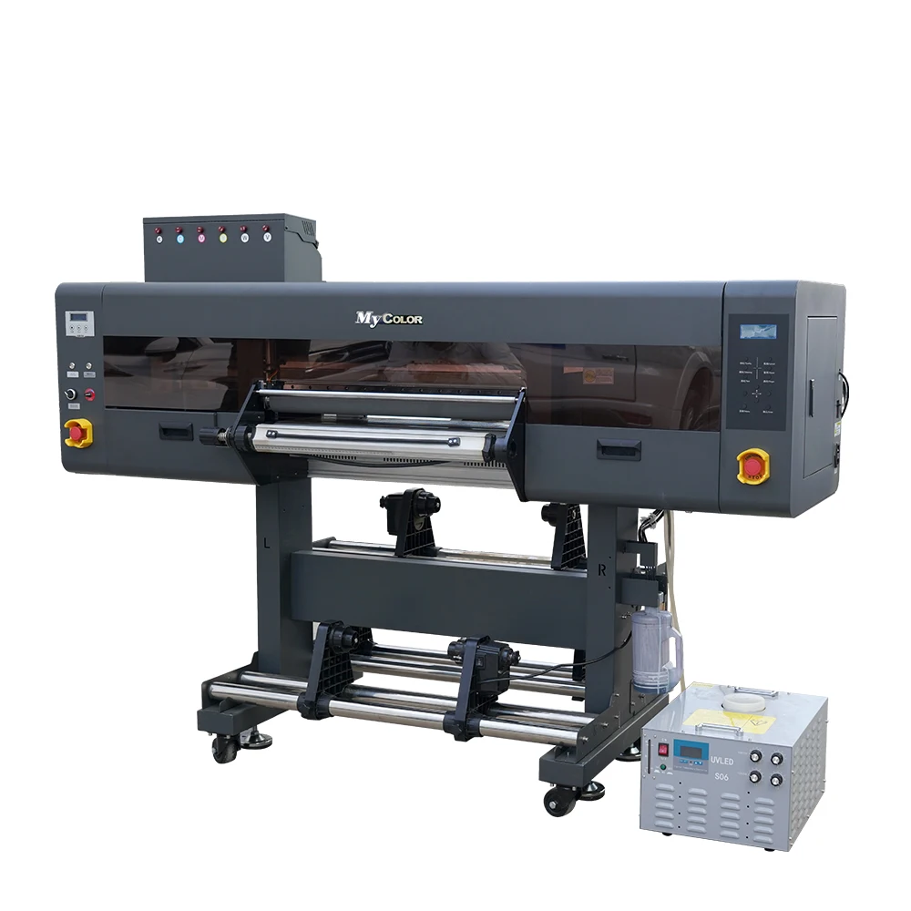 

Mycolor cheapest dtf printer uv printer 60cm uv dtf film printing machine with 3 or 4 head i3200 roll to roll uv dtf printing