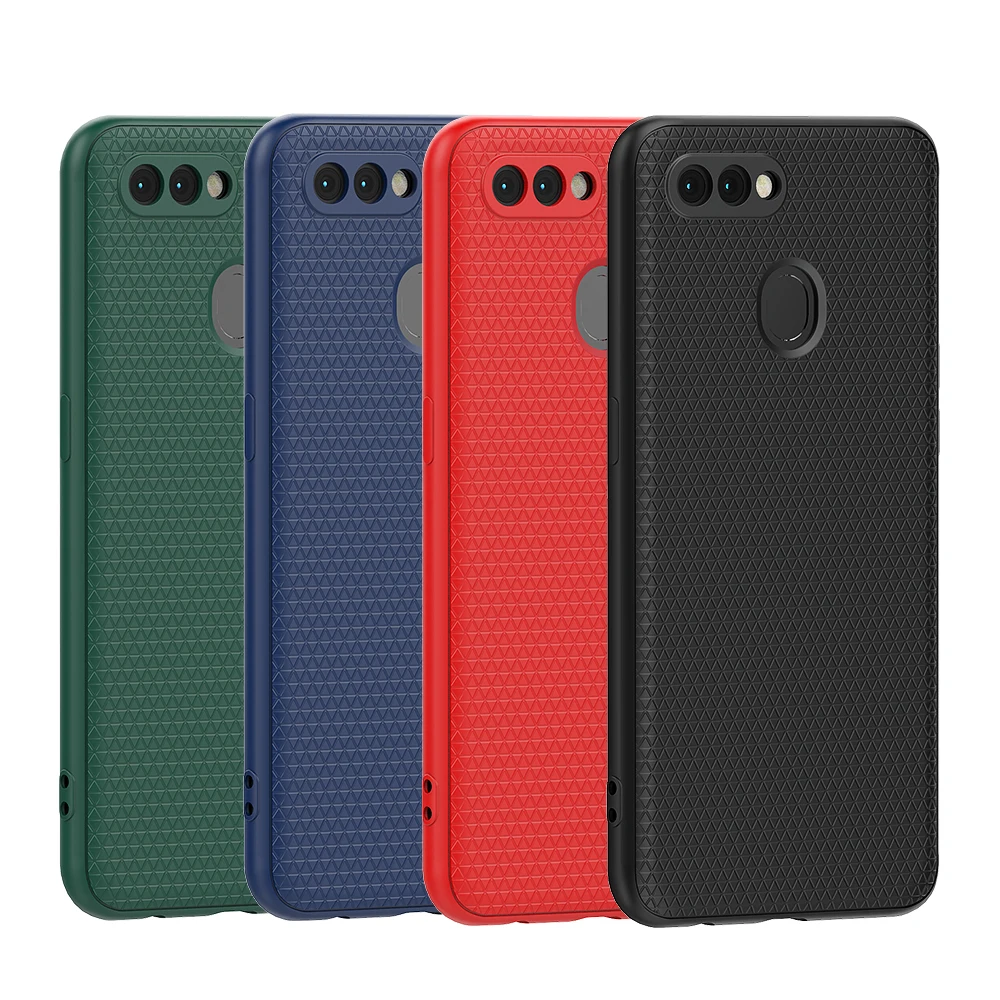

For Oppo A12 2020 Case Cross Pattern Black Rubber Flexible TPU Lightweight Anti-slip Slim Soft Phone Back Cover Cases New