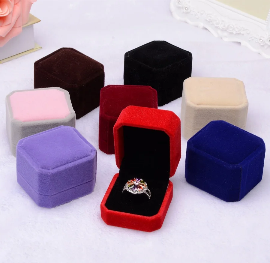 

Wholesale High Quality Luxury Engagement Mini Small Velvet Ring Box