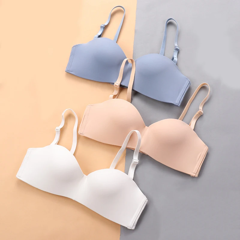 

Invisible Bra Wireless Pushup Bra New Fashion Soft Breathable Half Cup High Quality Wireless Seamless Candy Color Bra Wire Free, 6 color as pictures