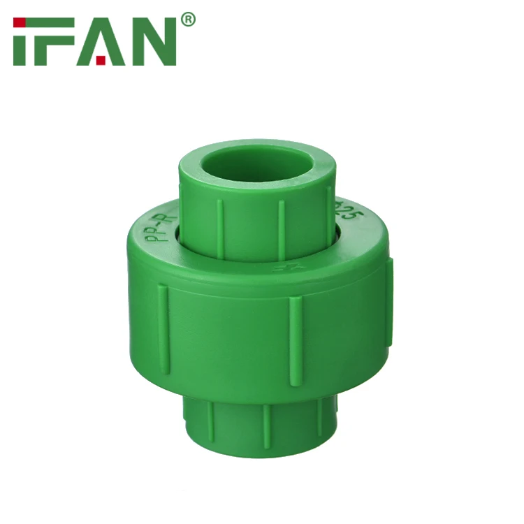 

IFAN Wholesale Green Color Pipe Fitting Plumbing Materials Size20mm Plastic Pipe Fittings PPR Union For Plastic Tubes