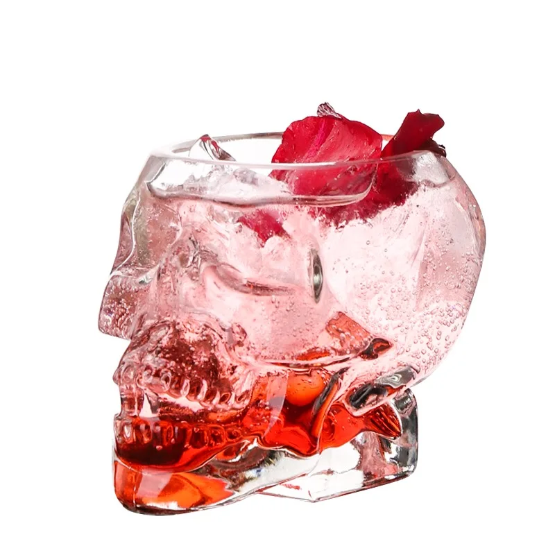 

Wholesale skull shaped glass cup crystal wine glass creative cocktail glass