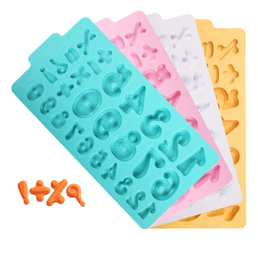 

Free sample 3D number shape silicone fondant molds cake decorating tools, Pantone color