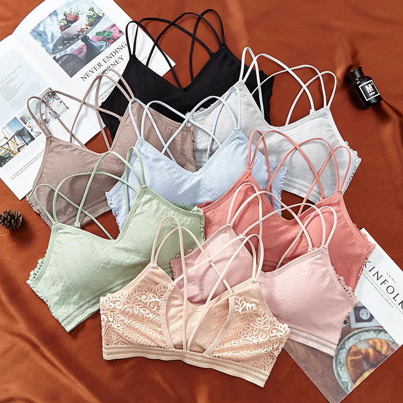 

Sexy lingerie top for girls Fashionable lace bras Breathable bra vest bralette