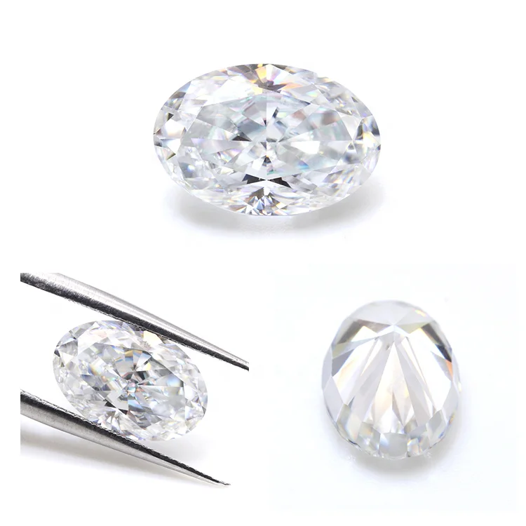 

Most popular D / DEF color VVS white Iced cut oval lab created moissanite loose diamond with GRA certificate