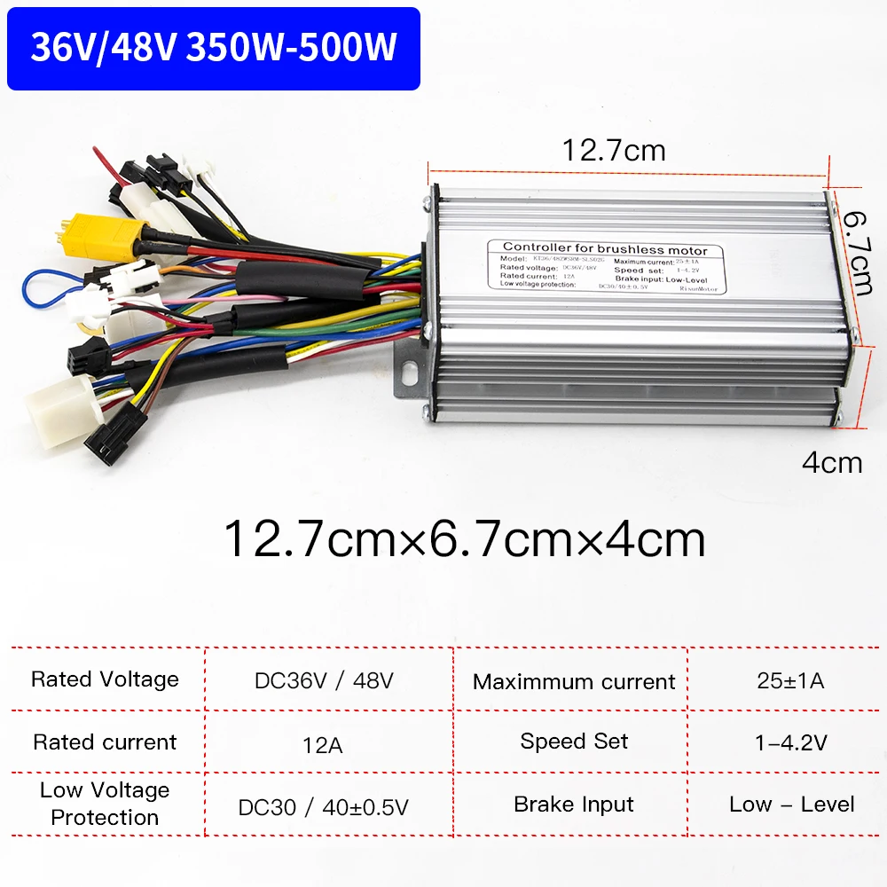Ebike Controller 24v 36v 48v 250w 350w 500w 750w 1000w 1500w Brushless