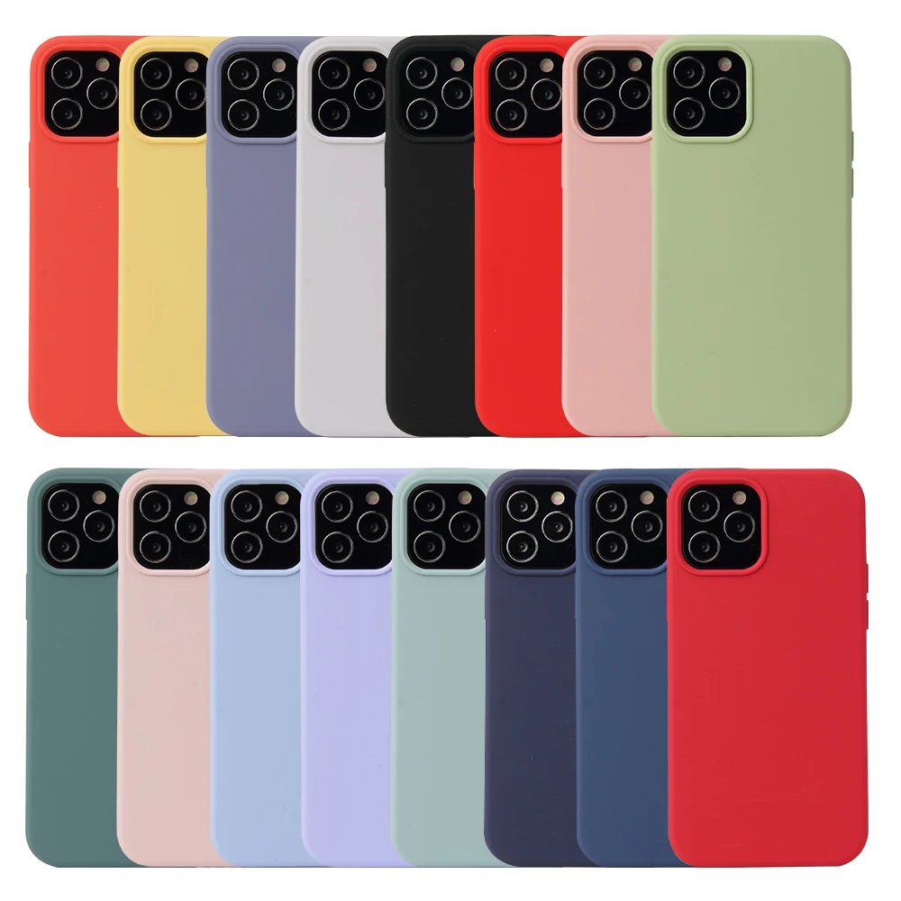 

Square Liquid Silicone Soft Phone Case For iPhone 12 Case