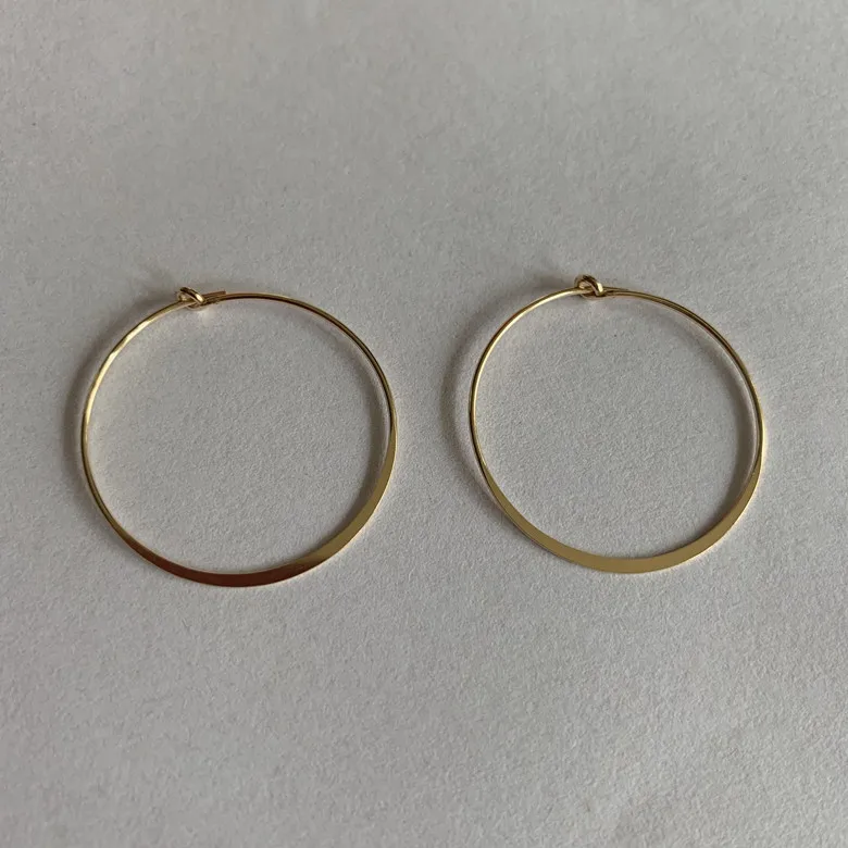 

High quality simple style flat wire round earring hook 14k gold filled earring accessories for jewelry making DIY