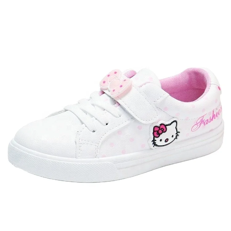 

Rubber Sole White Pink Children's Sweet and Cute School Sports Shoes
