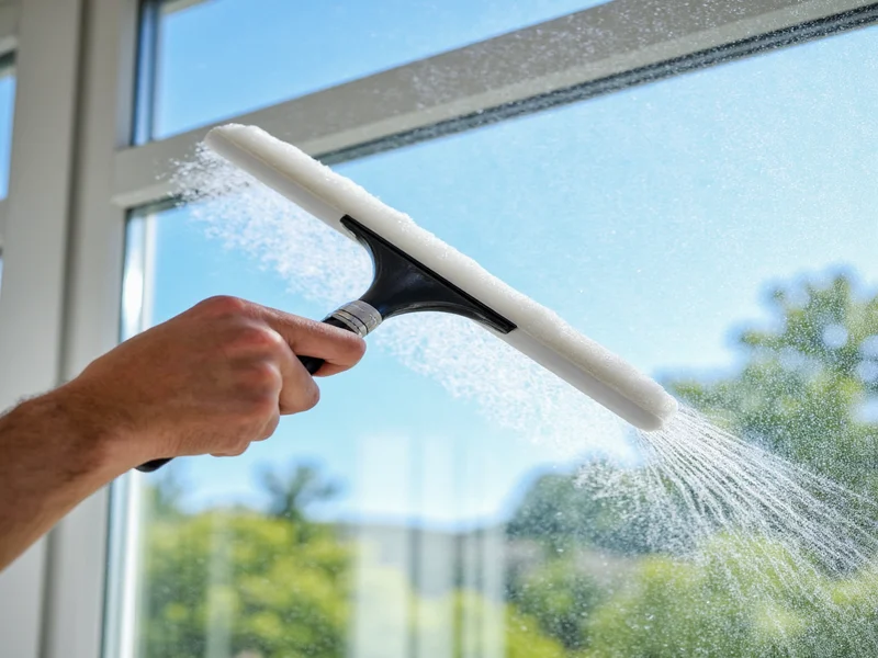 Proper squeegee technique for streak-free window cleaning