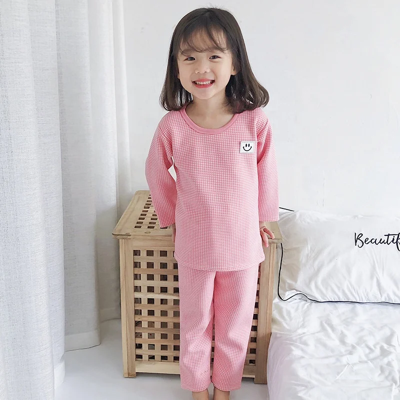 

Wholesale autumn warm unisex home clothing set kids thermal underwear set