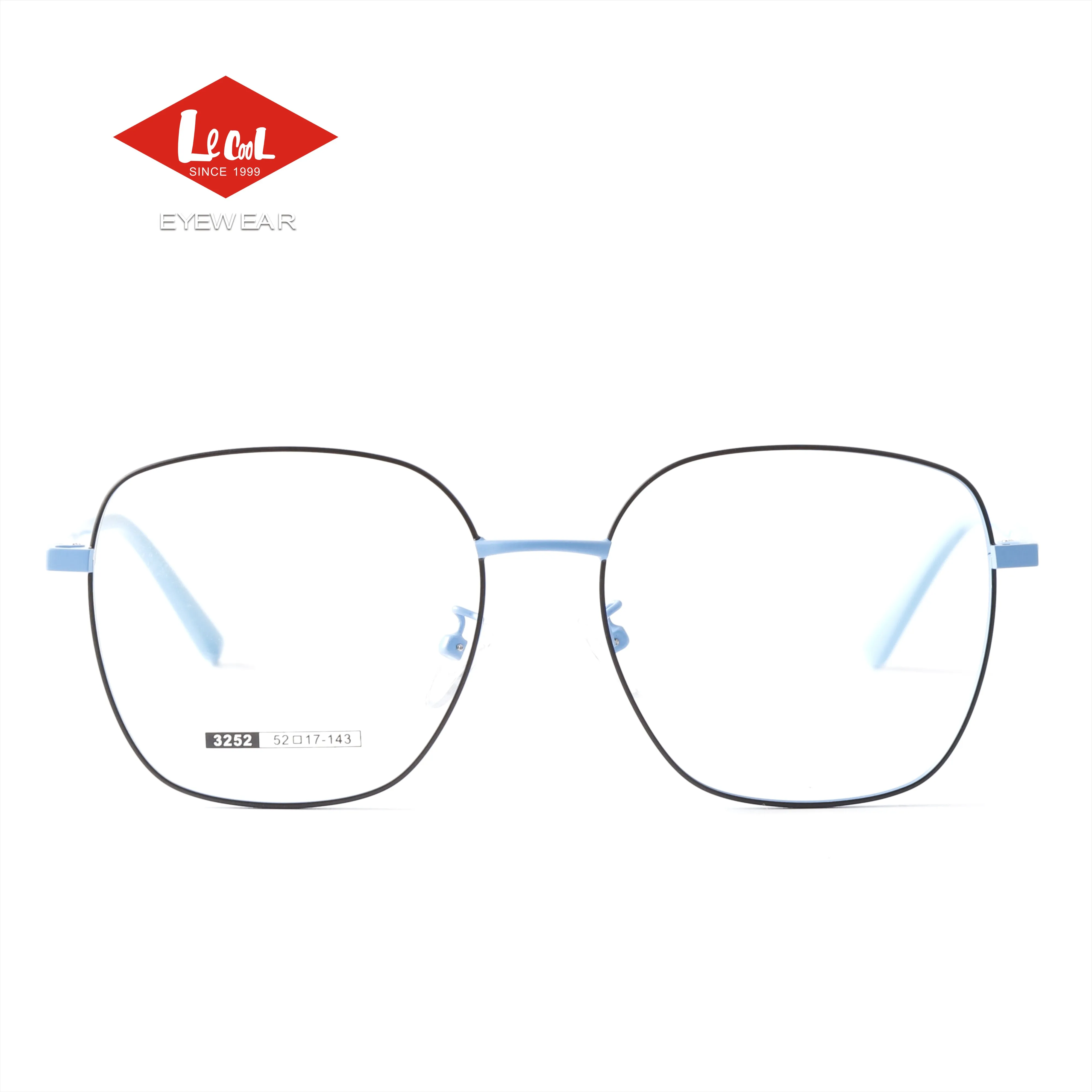 

Innovative Designer Custom Branded Beautiful Blue Spectacle Myopic Prescription Glasses Thin Eyewear Optical Frame Metal Danyang