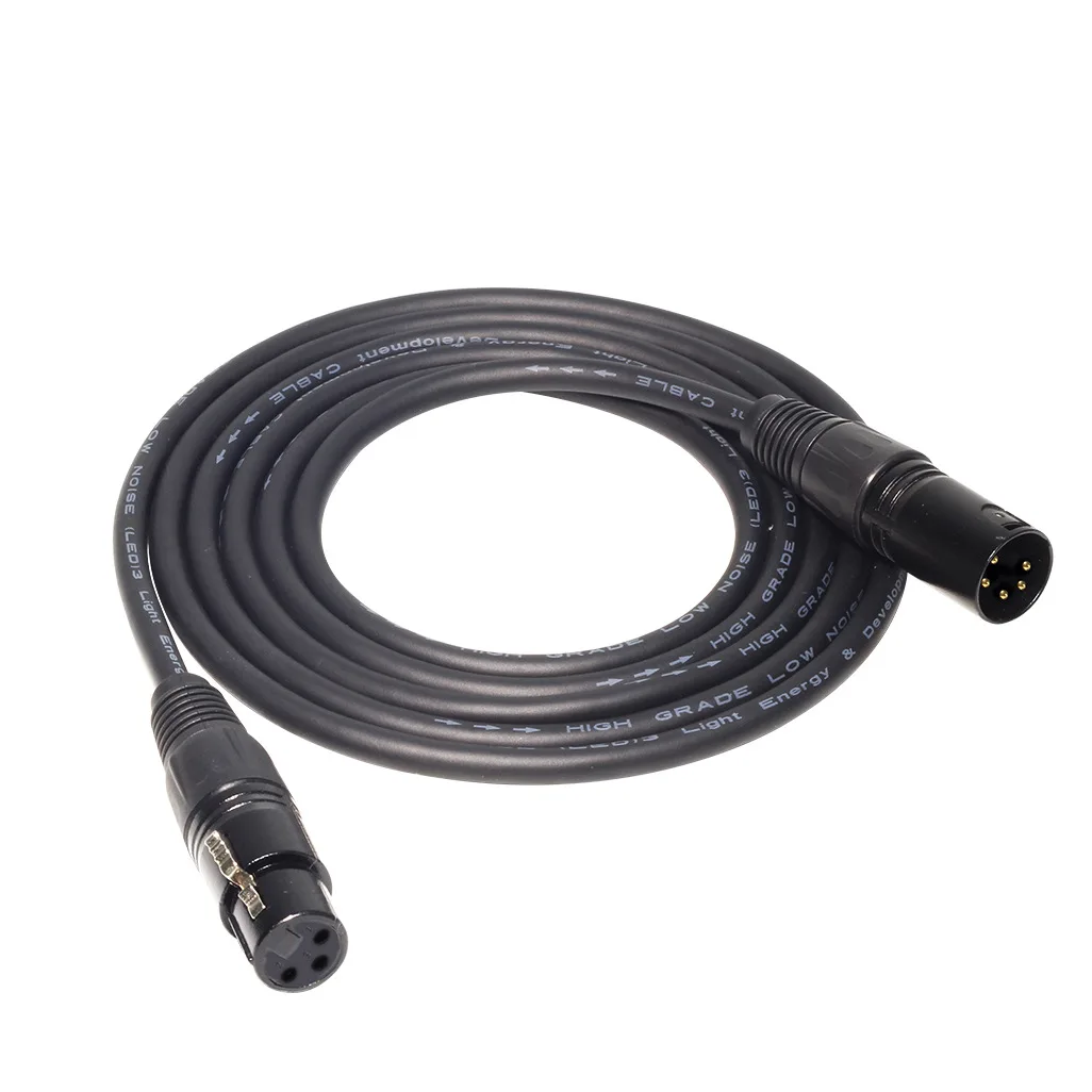 

5 Pin XLR Male Connector For 3 Pin DMX Female Connector Adapter Cable, Black