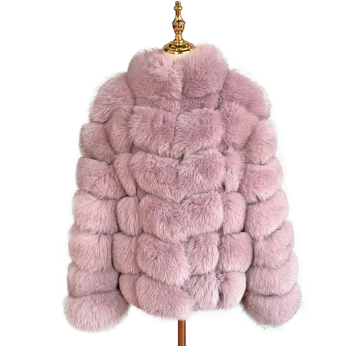 

QIUCHEN QC21166 Fashion Women Winter Wholesale Price Jacket Plus Size Ladies Warm Fluffy Fox Fur Coat